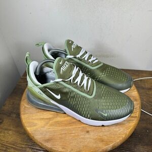 Nike Air Max 270 Mens 10.5 Olive Green White Athletic Sneakers FJ0680-222
